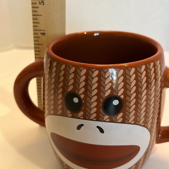 Brown Monkey Face Mug double handled USED - Picture 5 of 6